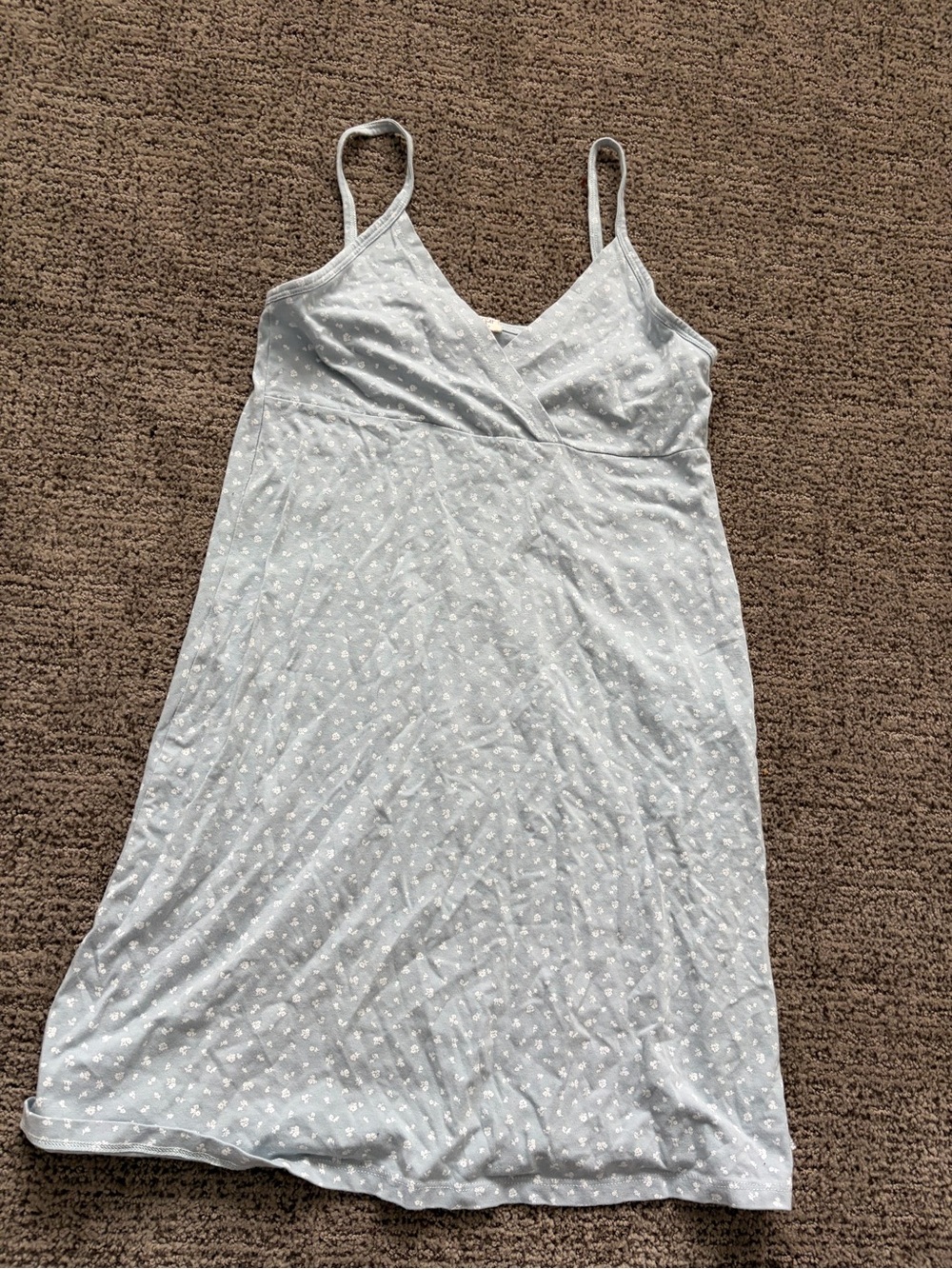 Brandy Melville Light Blue Floral Slip Dress